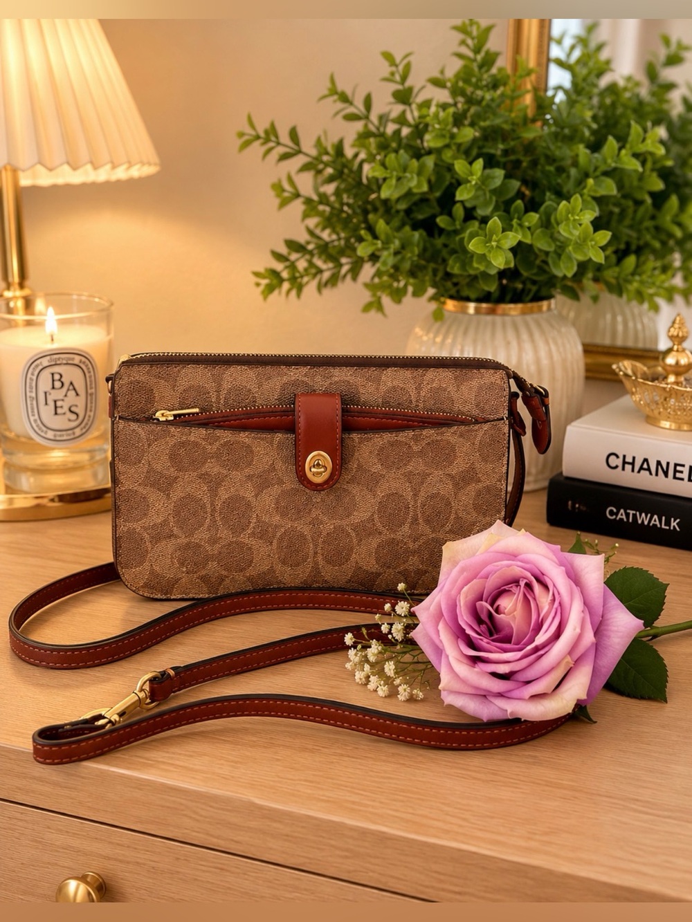 Coach Signature Crossbody Wallet 🌸